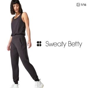 NWT Sweaty Betty Charcoal Gray Sleeveless Tank Jumpsuit
